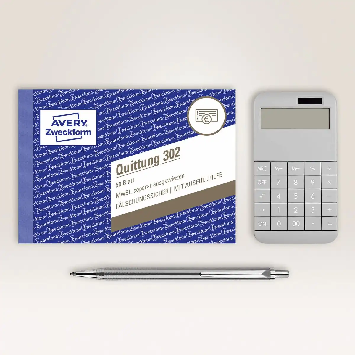 AVERY Zweckform Quittung MwSt. separat ausgewiesen 50 Originale DIN A6 quer 50 Blatt-4