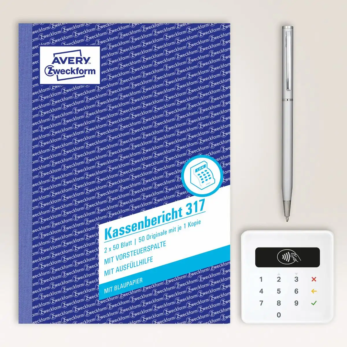 AVERY Zweckform Kassenbericht 50 Originale mit Blaupapier DIN A5 100 Blatt-4