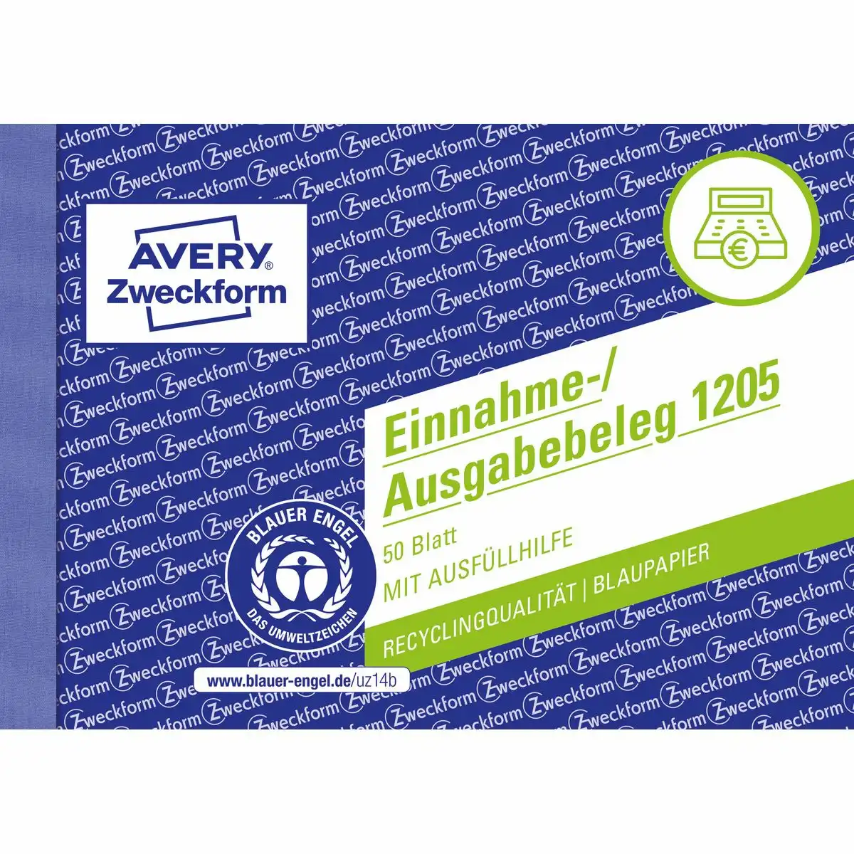 AVERY Zweckform Einnahme-/Ausgabebeleg DIN A6 quer 50 Blatt Recycling-Papier-1