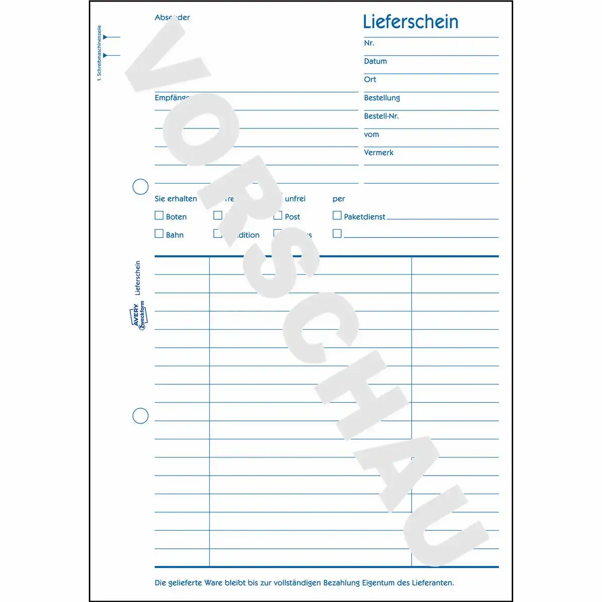 AVERY Zweckform Lieferschein Recycling-Papier mit Blaupapier DIN A5 100 Blatt-2