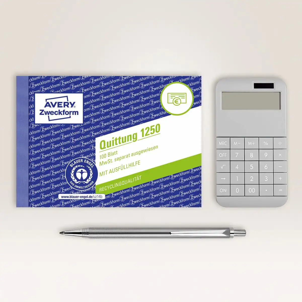 AVERY Zweckform Quittung MwSt. separat ausgewiesen DIN A6 quer 100 Blatt-4