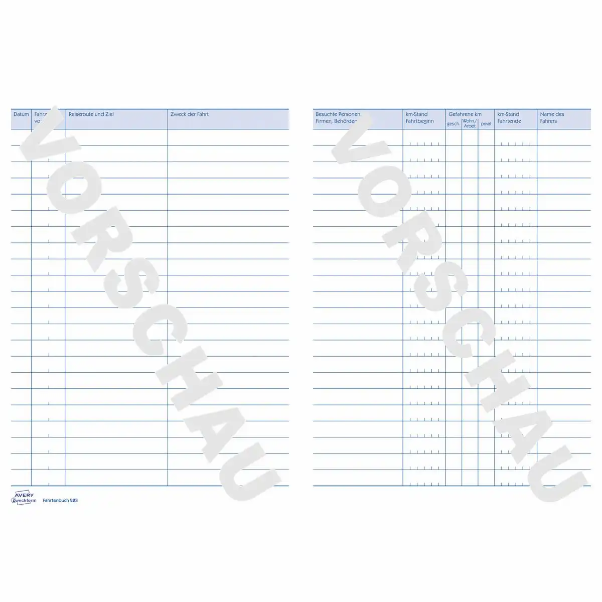 AVERY Zweckform Fahrtenbuch für PKW 80 Seiten 858 Fahrten DIN A5 40 Blatt-2