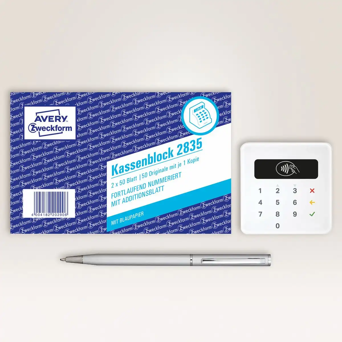 313207_03 AVERY Zweckform Kassenblock fortlaufend nummeriert mit Blaupapier DIN A6 100 Blatt 10er Pack-3