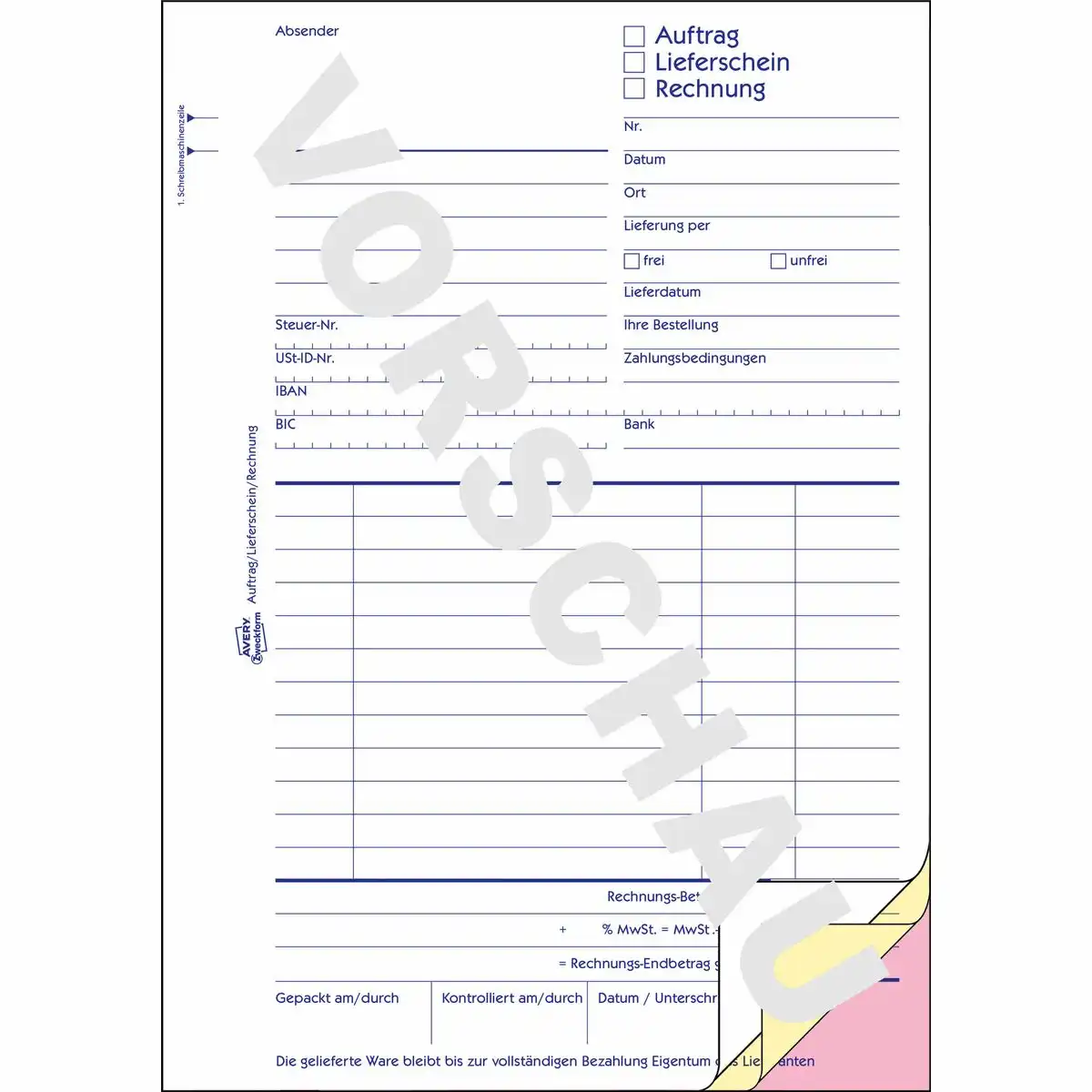 AVERY Zweckform Auftrag/Lieferschein/Rechnung selbstdurchschreibend DIN A5 3x40 Blatt-2