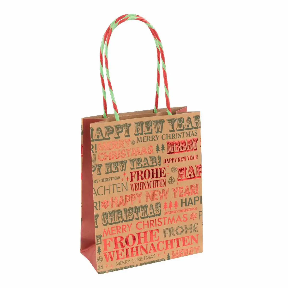 31506_00 Idena Papiertasche Frohe Weihnachten / Happy New Year Kraftpapier 140g/m²