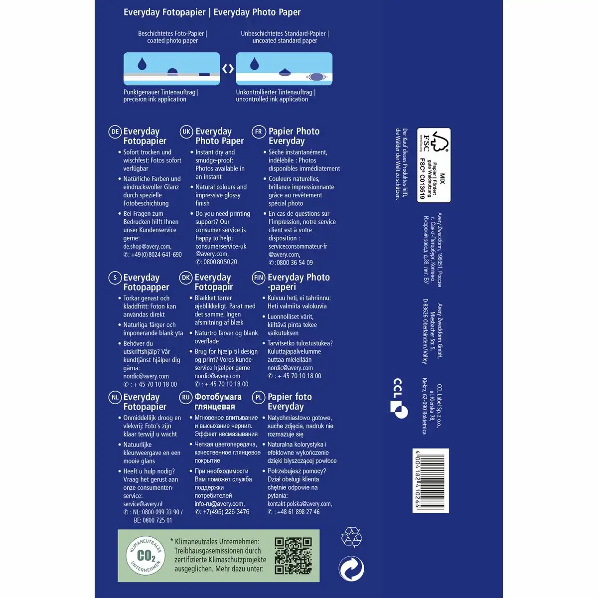AVERY Zweckform Fotopapier Classic 180g/m² 10x15cm 100 Blatt-1