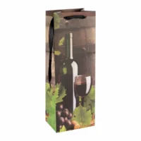 Idena Flaschentasche Wein schwarz 12