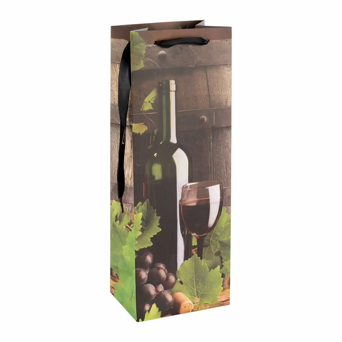 Idena Flaschentasche Wein schwarz 12