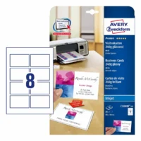 AVERY Zweckform Visitenkarten Inkjet 240g/m² glänzend weiß 85x54mm 80 Stück