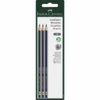 FABER-CASTELL Bleistifte Goldfaber B grau/blau 3 Stück Blister