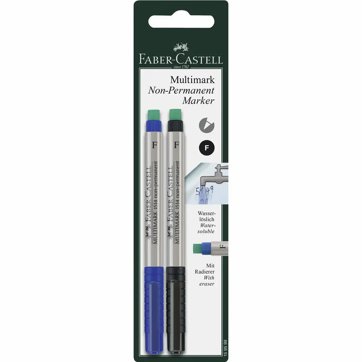 FABER-CASTELL Marker Multimark 1514 F non-permanent 2 Stück