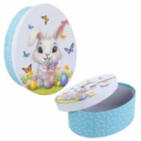 Idena Geschenkbox Ostern oval Hase 16,5x22x8,5cm - 16,5x22x8,5cm, weiß