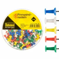 Idena Pinnwandnadeln mehrfarbig 100 Stück Kunststoffbox