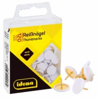 Idena Reißnägel aus Metall/ Kunststoff Hängebox - weiß, 120 Stück