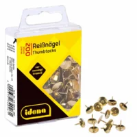 Idena Reißnägel aus Metall/ Kunststoff Hängebox - messing, 200 Stück