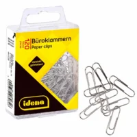 Idena Büroklammern aus Metall verzinkt silber 120 Stück Hängebox