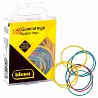 Idena Gummiringe mehrfarbig Ø4cm 80 Stück Hängebox