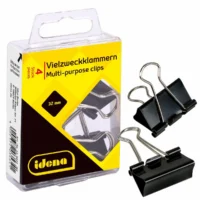 Idena Vielzweckklammern schwarz 32mm 4 Stück Hängebox