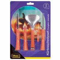 Idena Kürbisschnitzset orange/silber 5 Teile