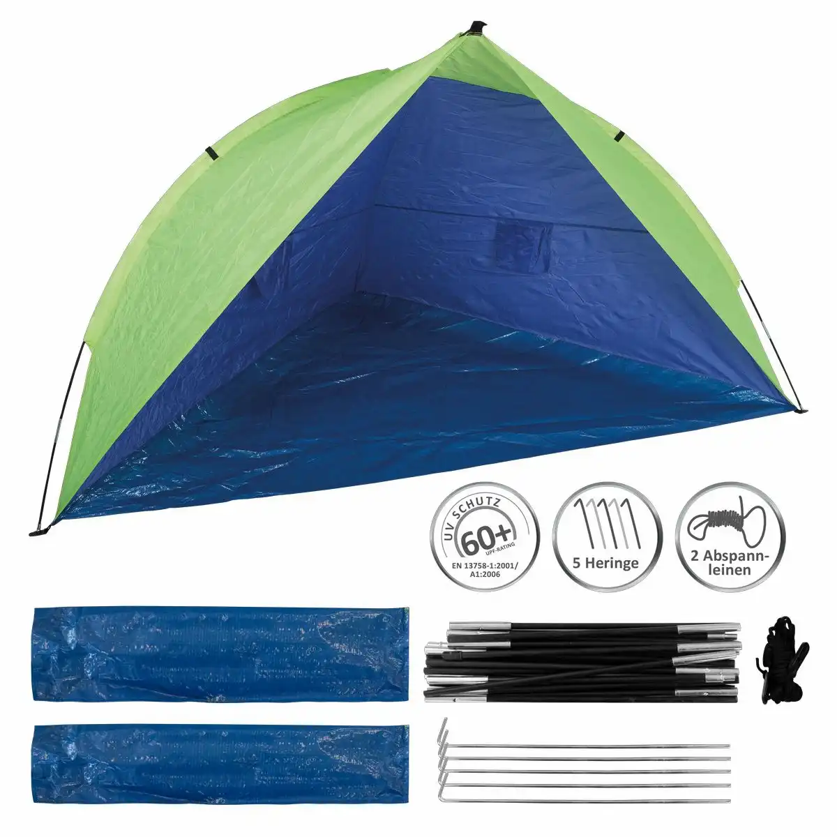 40000_00 Idena Reisestrandmuschel Riva UV60+ 240x125x125cm