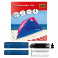 Idena Strandmuschel Lido UV40+ 270x120x120cm - blau/pink