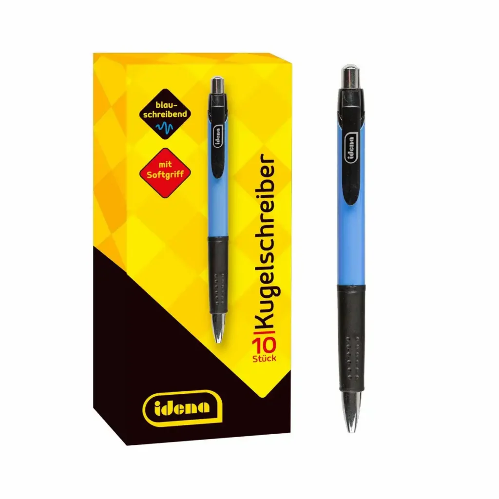 Idena Kugelschreiber mit Druckmine 10er Pack