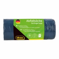 Idena Abfallsäcke mit Zugband extra stark reißfest 40µ 120l blau 70x100cm 10 Stück