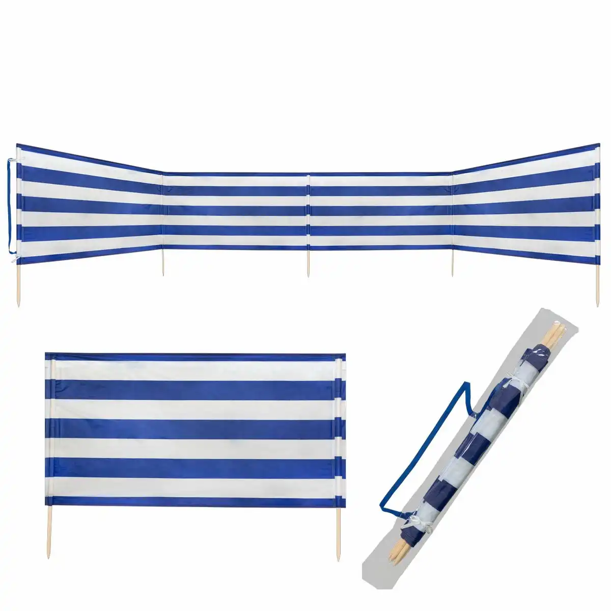 Idena Windschutz 170T Polyester blau/weiß