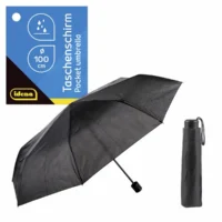 Idena Taschenregenschirm schwarz Ø100cm