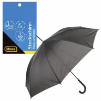 Idena Stockschirm Ø100cm Soft-Touch-Designgriff - schwarz