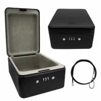 Idena Sicherheitsbox aus Metall mit Zahlenschloss schwarz 20x15x6cm