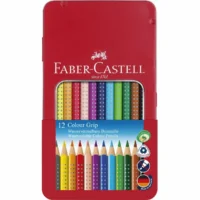 FABER-CASTELL Buntstifte Colour Grip - Metalletui, 12 Stück
