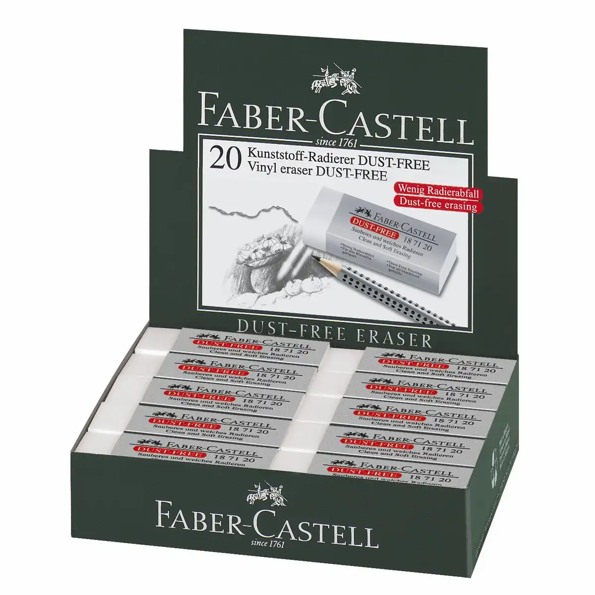 510337_00 FABER-CASTELL Radierer Dust-Free weiß 20er Pack