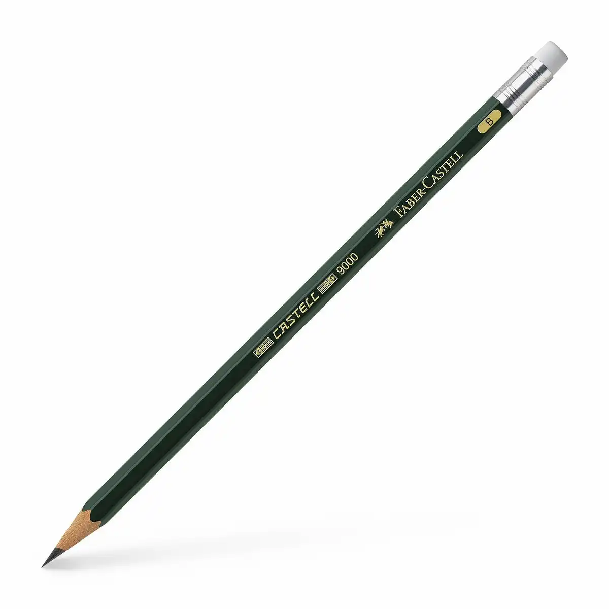 FABER-CASTELL Bleistift Castell 9000 B dunkelgrün 12er Pack