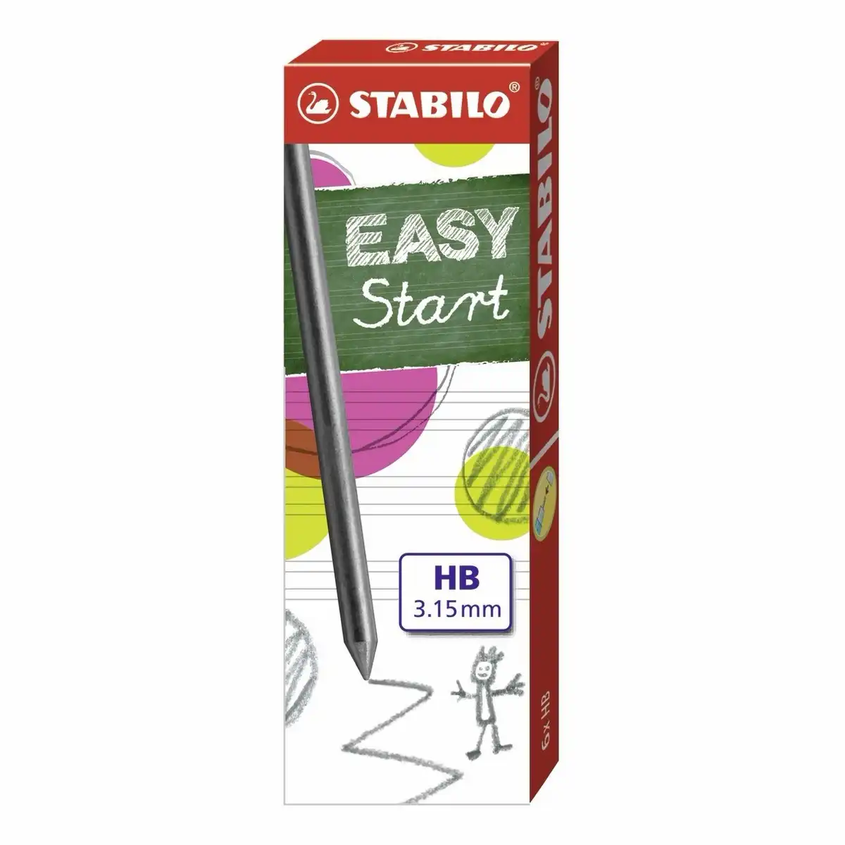STABILO Bleistiftminen EASYergo 3.15 HB 6 Stück Faltschachtel