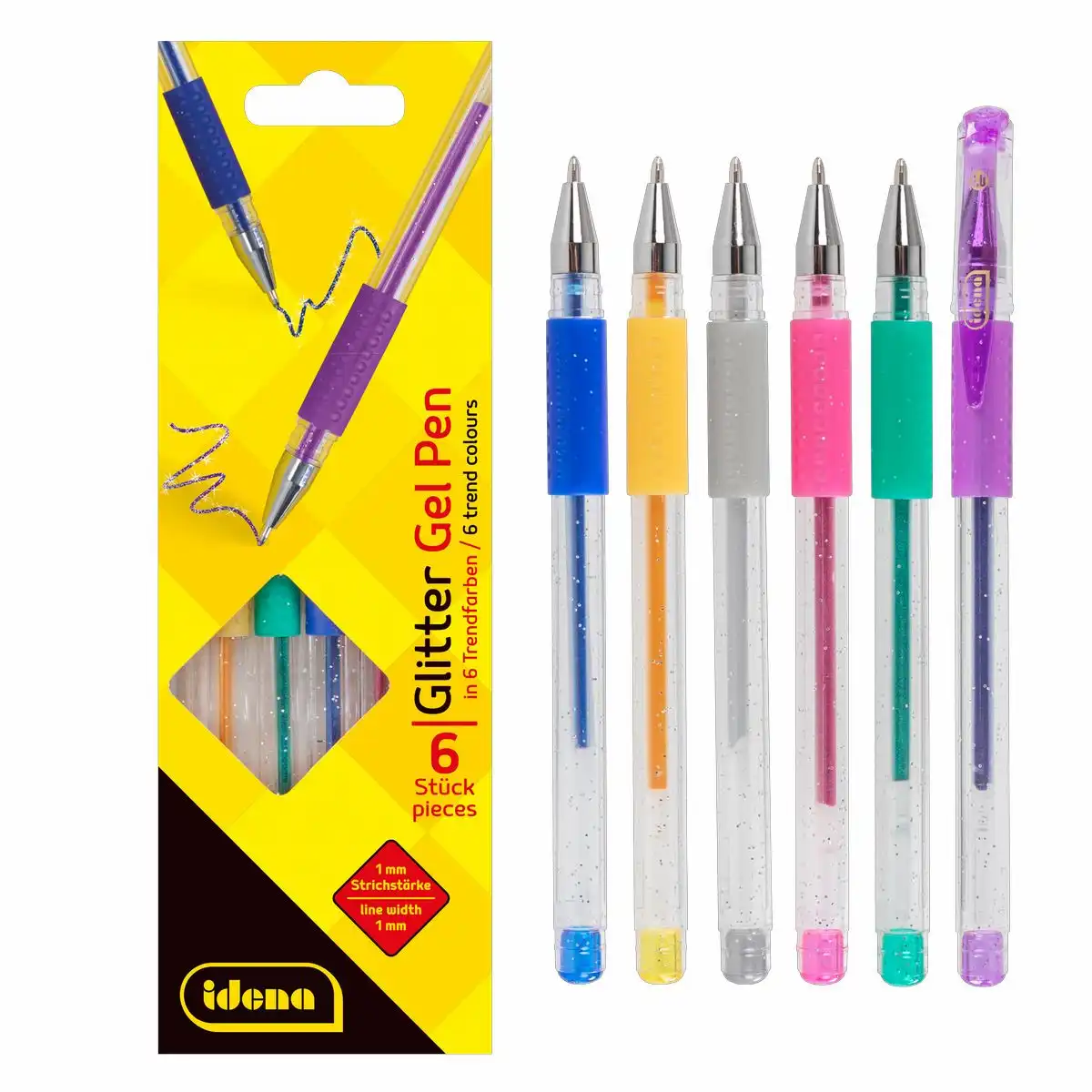512080_00 Idena Gel Pen Glitter 6 Stück