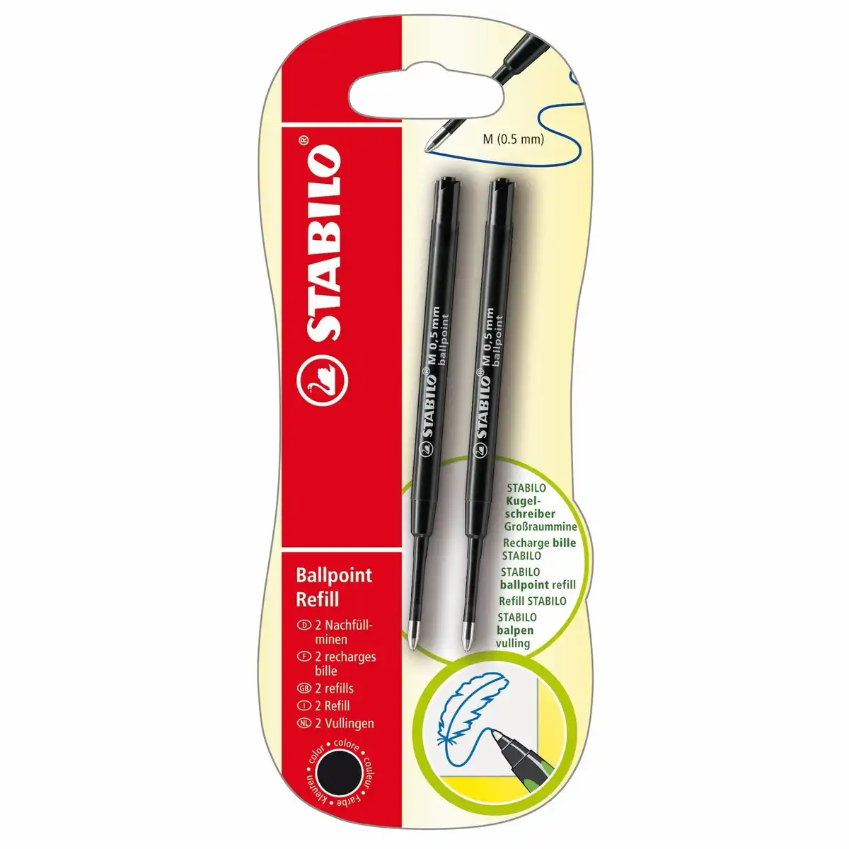 STABILO Kugelschreibermine Ballpoint schwarz Blister