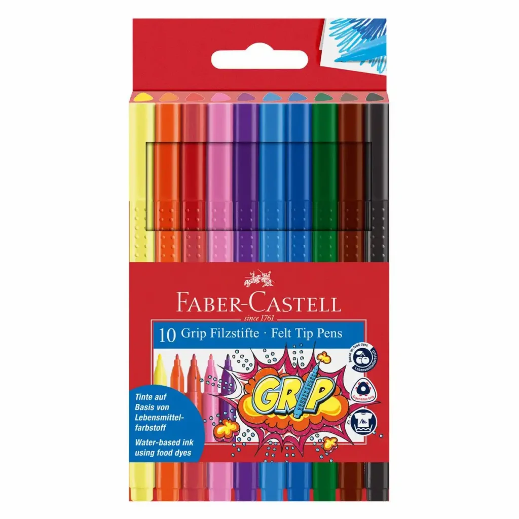 FABER-CASTELL Filzstifte Grip Kartonetui