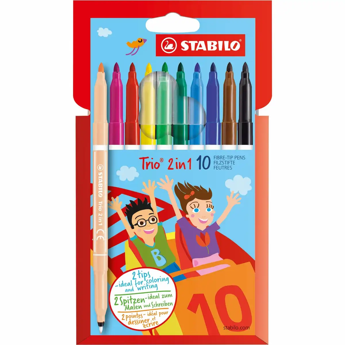 STABILO Filzstifte Trio 2in1 10 Stück Kartonetui