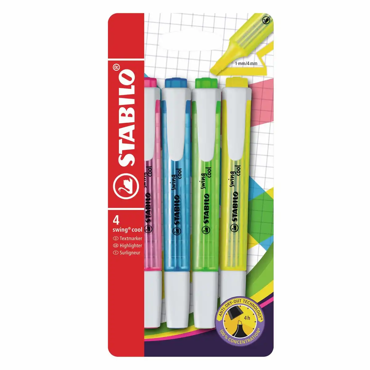 516341_00 STABILO Textmarker swing cool 4 Stück