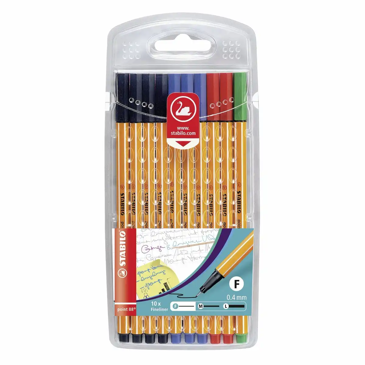 516433_00 STABILO Fineliner point 88 Bürofarben 10 Stück Kunststoffetui