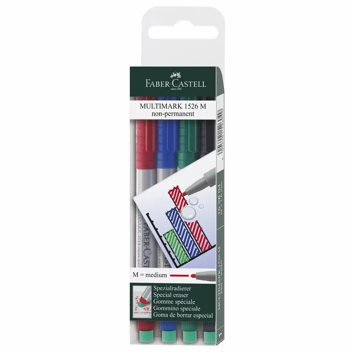 FABER-CASTELL Marker Multimark 1526 M non-permanent 4 Stück Etui