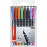 STABILO Folienstifte OHPen S 0,4mm permanent Kunststoffetui - 0,4mm, 8 Stück