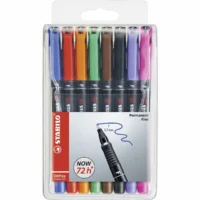 STABILO Folienstifte OHPen F 0,7mm permanent Kunststoffetui - 0,7mm, 8 Stück