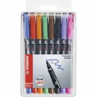 TABILO Folienstifte OHPen M 1mm permanent Kunststoffetui - 1mm, 8 Stück