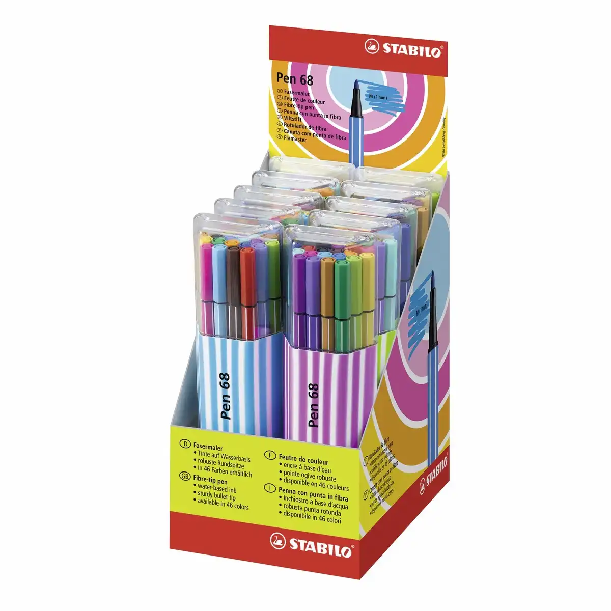 STABILO Filzstifte Pen 68 Single Pack 15 Stück Kunststoffetui