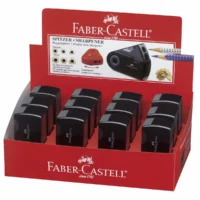 FABER-CASTELL Doppelspitzdose Sleeve schwarz 12er Pack