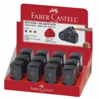 FABER-CASTELL Klappspitzdose Mini schwarz 12er Pack