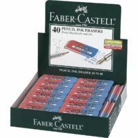 FABER-CASTELL Radierer 7070-40 rot/blau 40er Pack
