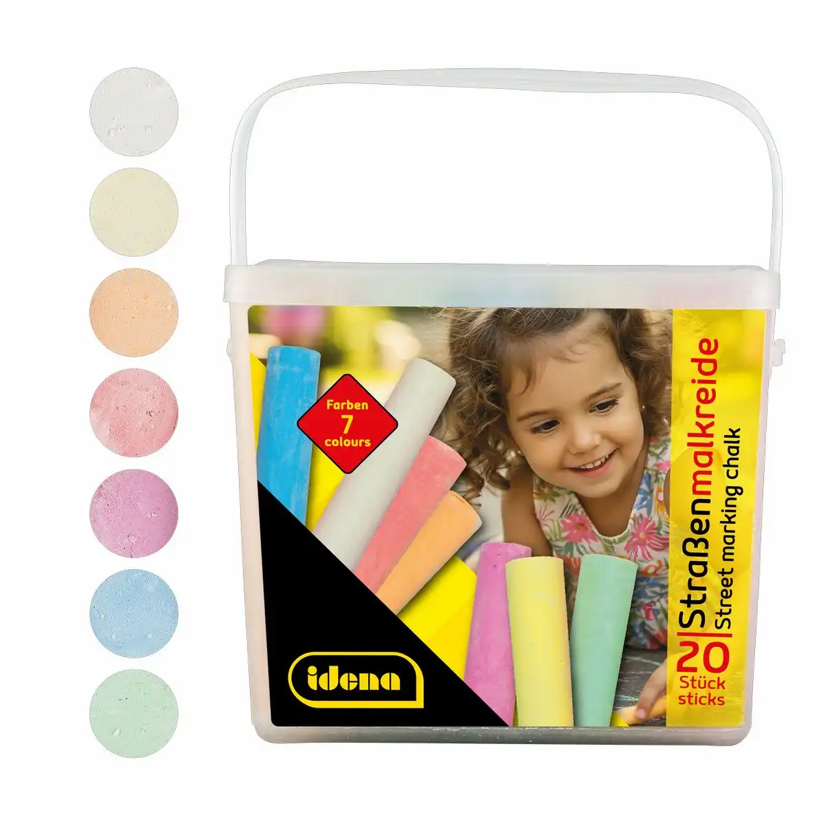 60042_00 Idena Straßenmalkreide 7 Farben 20 Stück Box